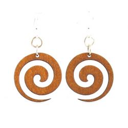 Spiral blossom wood earrings