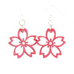 Rose Cherry Blossom Wood Earrings