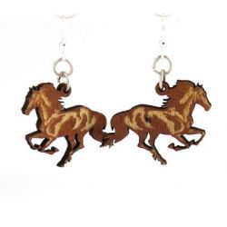 running horse wood earrings