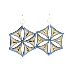 aqua marine ice crystal wood earrings