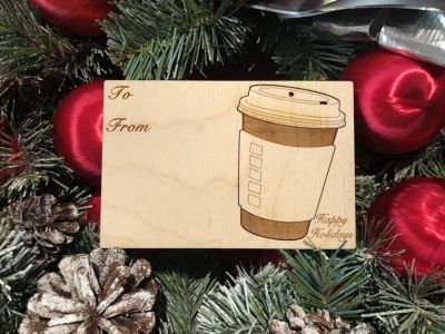 COFFEE Cup Holiday Ornament Card #9010