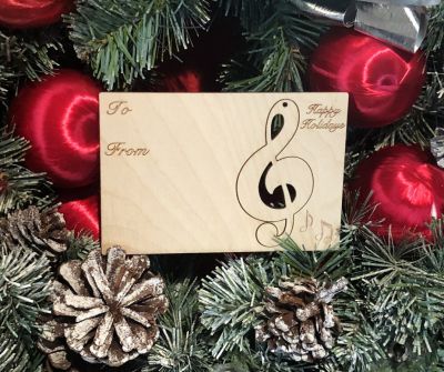 MUSIC Note Holiday Ornament Card #9008