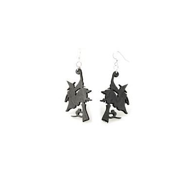 Witch On Broomstick Earrings # 1227