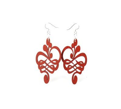 Calligraphy FLOWER Stretched Earrings # 1114
