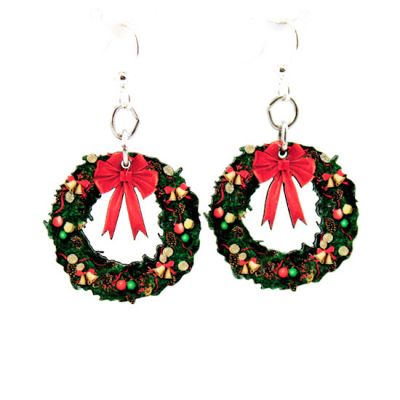 Small CHRISTMAS Wreath Earrings #1550