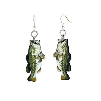 Bass Fish EARRINGS Full color # 1159