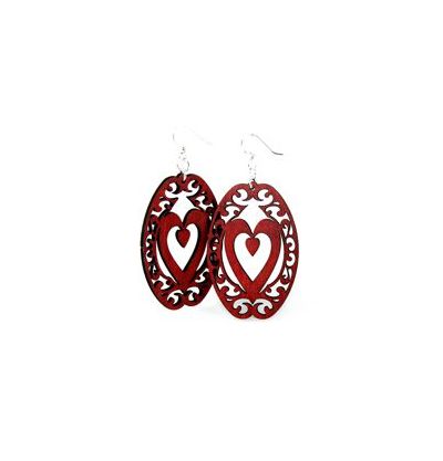 Decorative Heart Oval EARRINGS # 1158