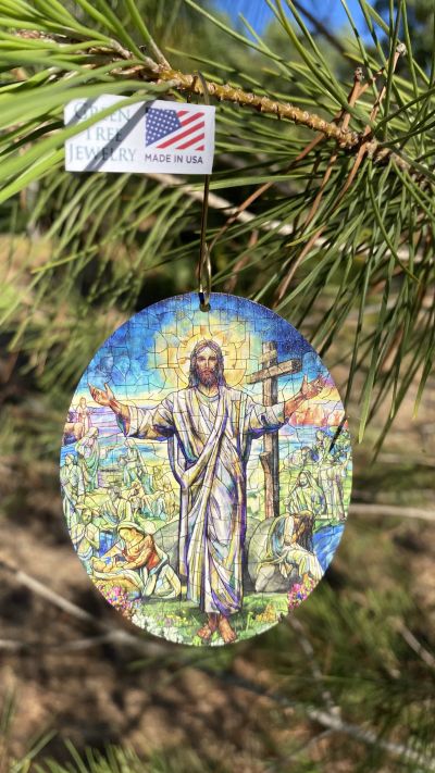 Stained Glass Jesus Ornament