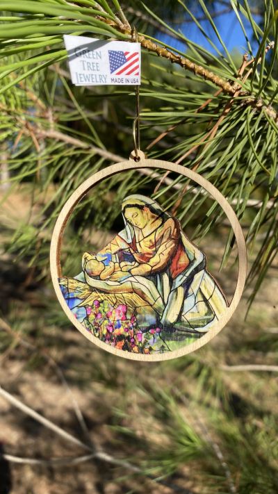 Stained Glass Mary Ornament